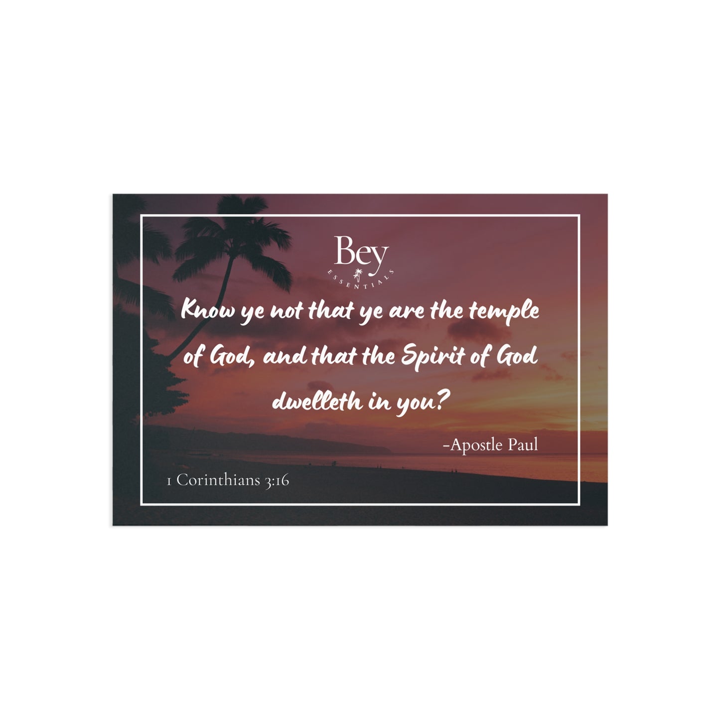 1 Corinthians 3:16 - Spiritual Quotes of Divinity Post Card and Download