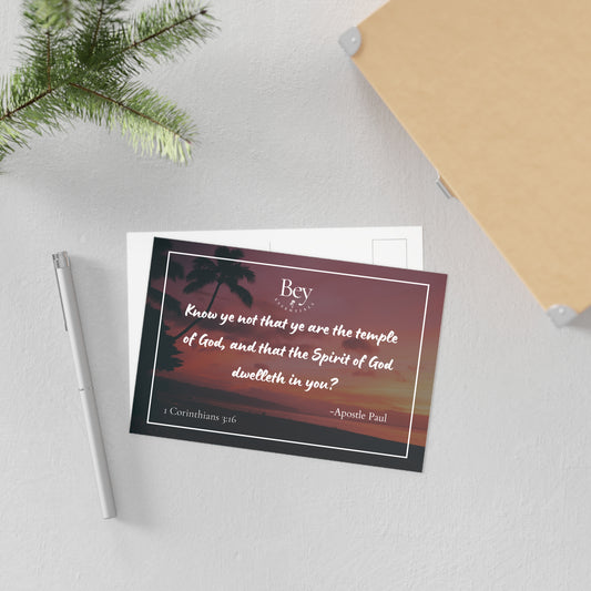 1 Corinthians 3:16 - Spiritual Quotes of Divinity Post Card and Download