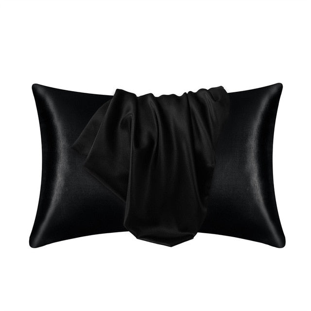 100% Pure 6A Mulberry Silk Pillowcase - Black